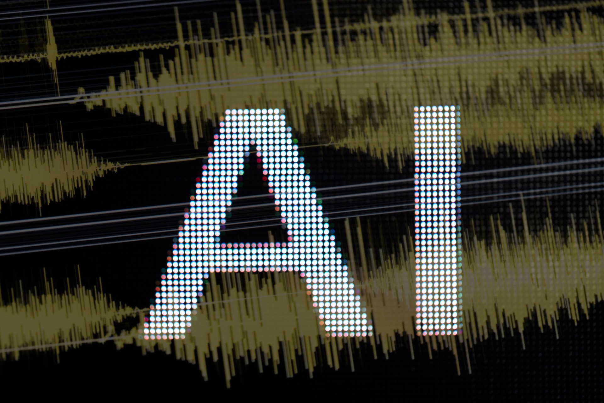 AI deep learning network with audio signal in the screen